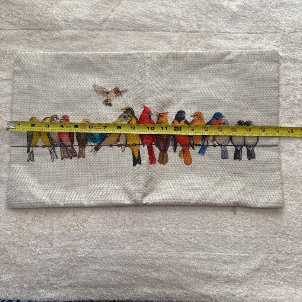Cushion Cover For a Small Pillow With Colorful Bird Print - Picture 6 of 7